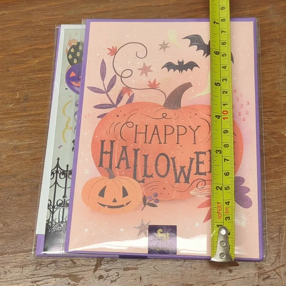 4 Niquea.D Halloween Greeting Cards 3D Pumpkins, ghosts, bats nice not scary